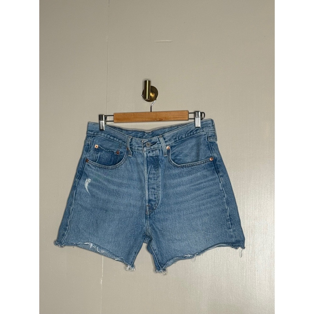 Levi's 501 Skinny Cutoff Denim Shorts Size 30 High Rise Light Wash Raw Hem